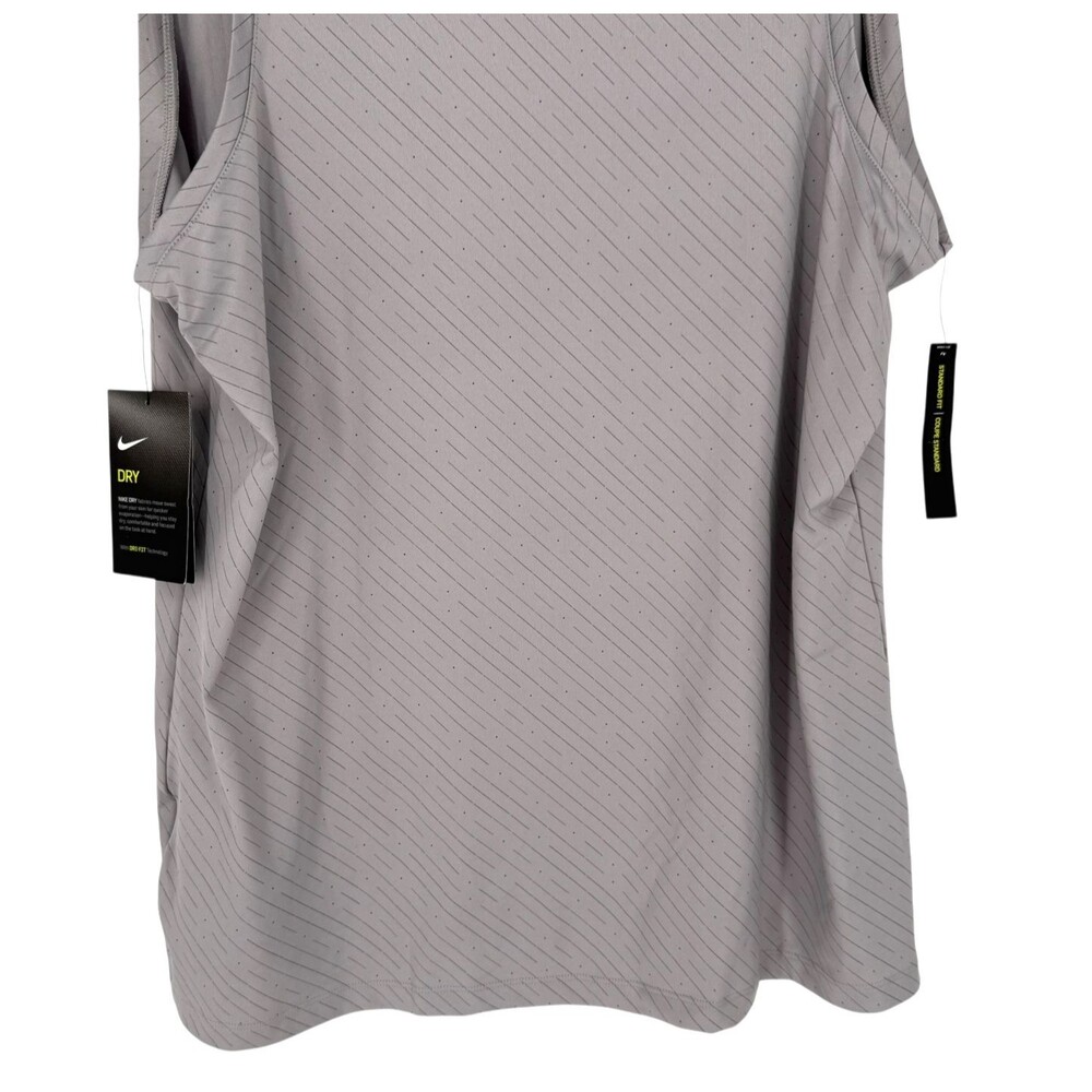Nike Dri-FIT Golf Polo Womens XL Gray Sleeveless Racerback Stripe Dot 929686 NWT - Picture 10 of 11